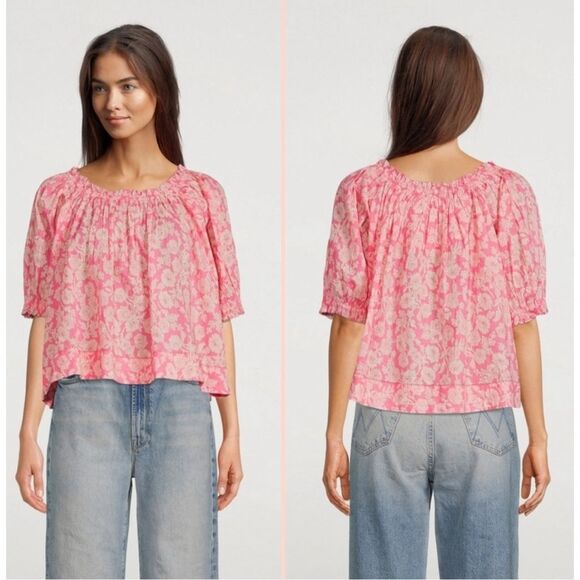 NWOT THE GREAT The Garland Top, pink $275 Sm/Med B41 - Picture 1 of 10